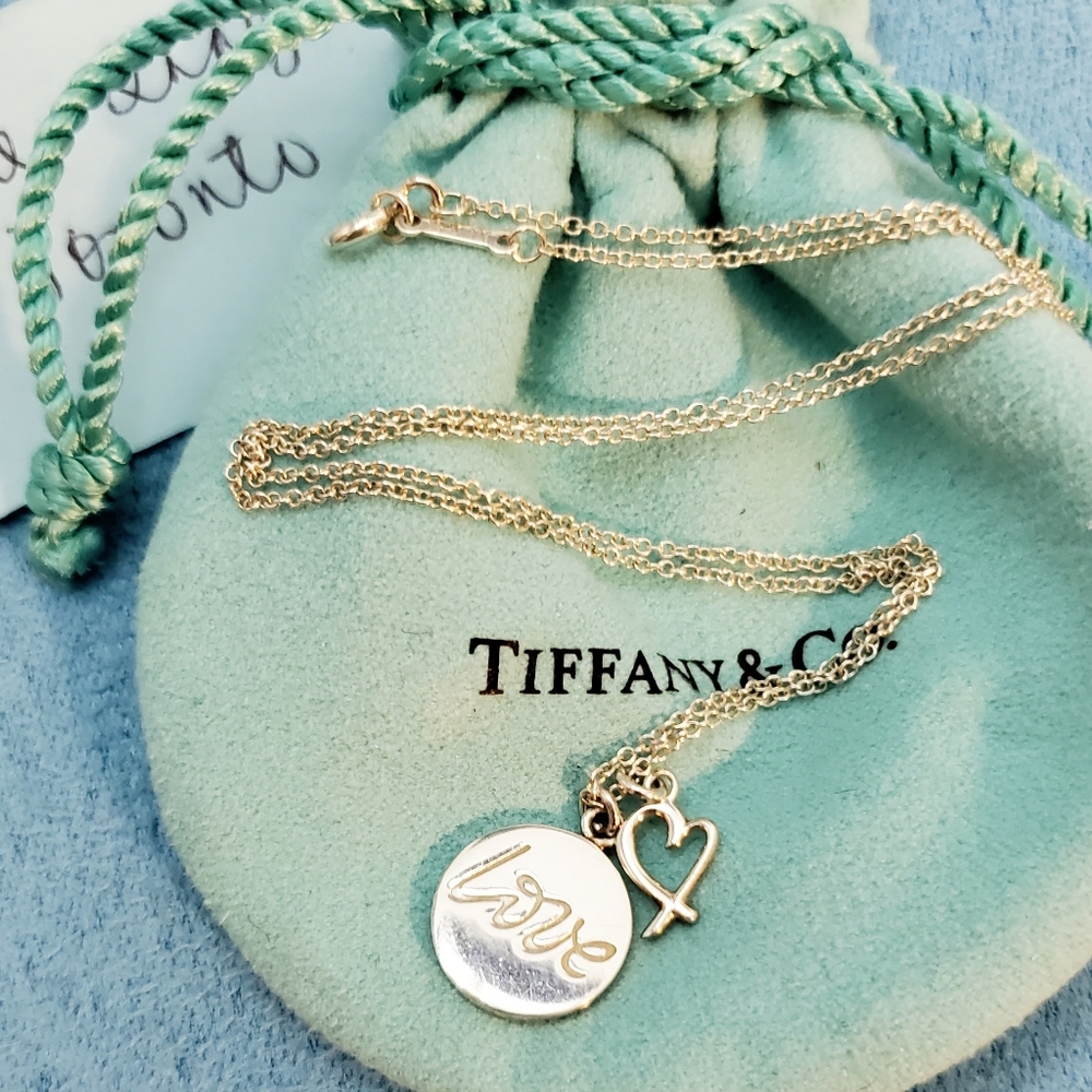 RARE Circle Love Double Pendant Necklace